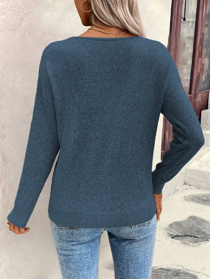 Aubrielle™ V-Neck Knit Sweater
