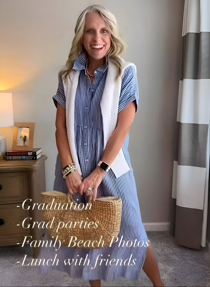 Fioria™ | Flattering Striped Shirtdress