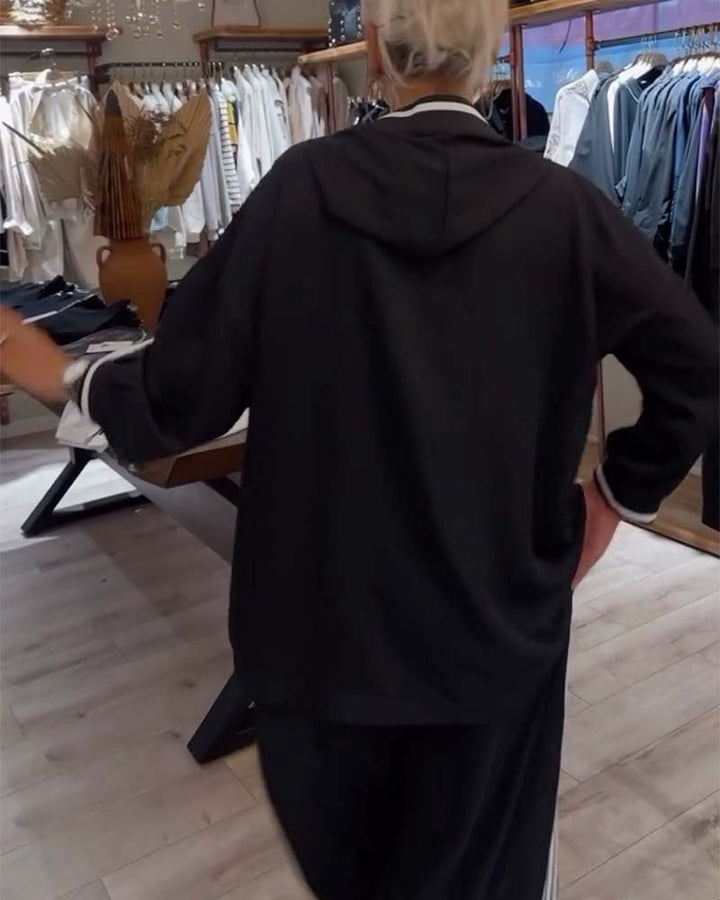 Two Piece Hooded Striped Set