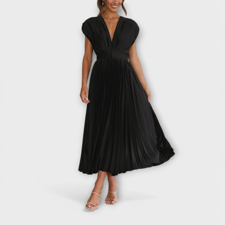 Maria | Elegant Pleated Midi Dress