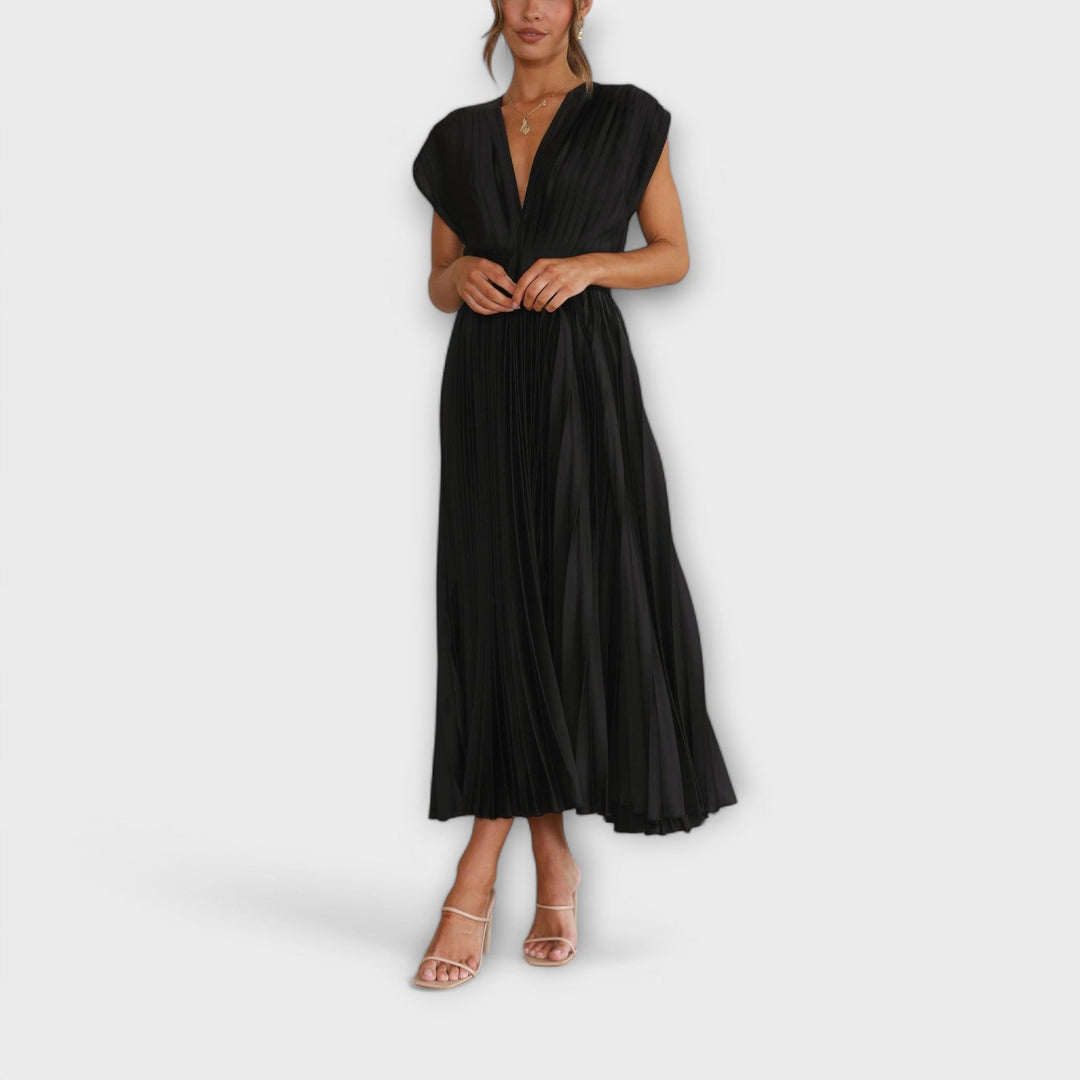 Maria | Elegant Pleated Midi Dress