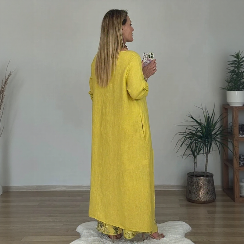 Botanique™ | Long Blouse & Floral Pants Set