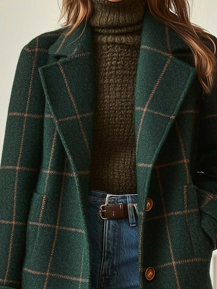 Women’s Classic Checked Button Front Coat