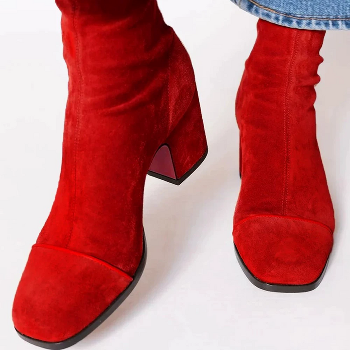Women’s Soft Suede Block Heel Ankle Boots