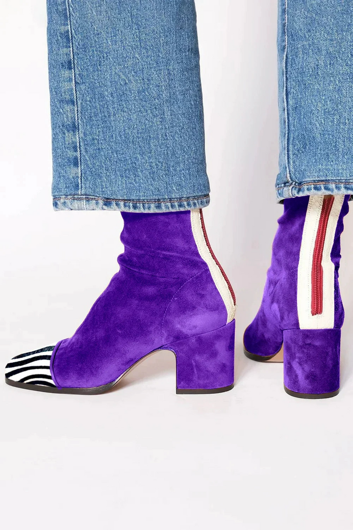 Women’s Soft Suede Block Heel Ankle Boots