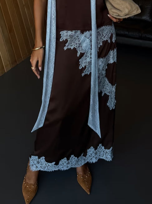 Marisse™ | Elegant Lace Panel Top & Skirt Set