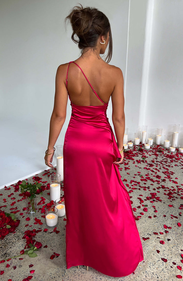 Saoirse - One Shoulder Satin Long Bodycon Dress