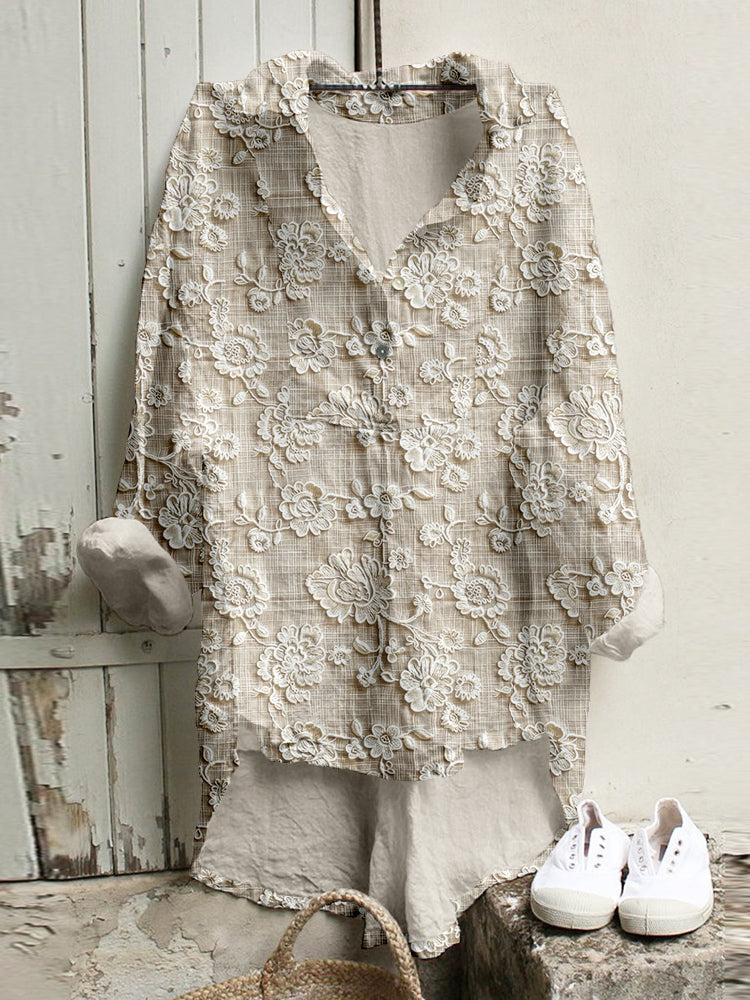 Isley - 3D Floral Embroidered Lace Top