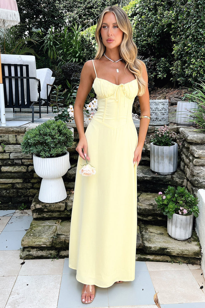 Cambria - Elegant Spaghetti Strap Maxi Wrap Dress