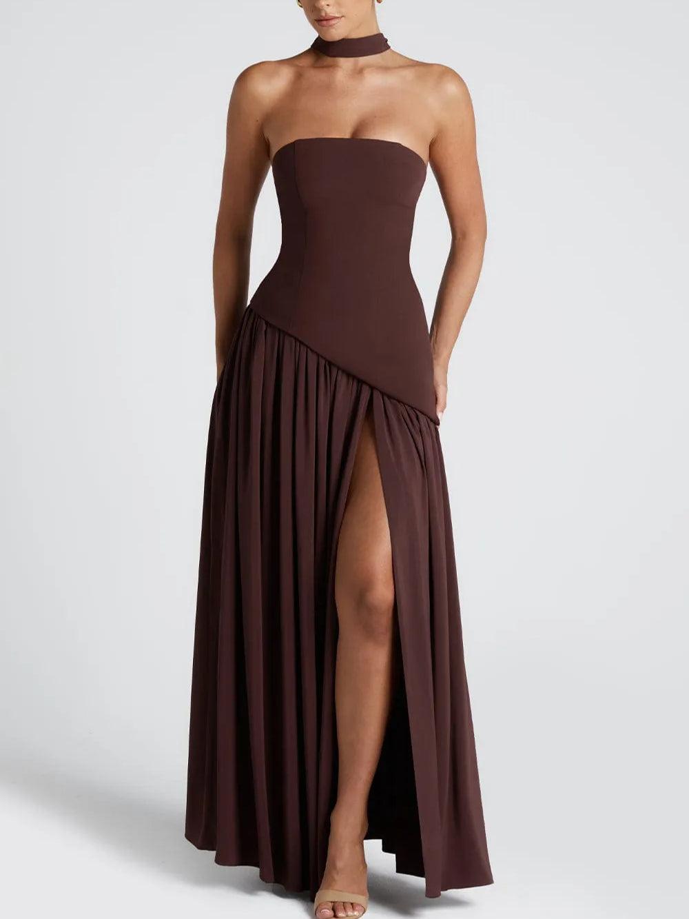 Serenya™ | Chic Strapless Slit Gown