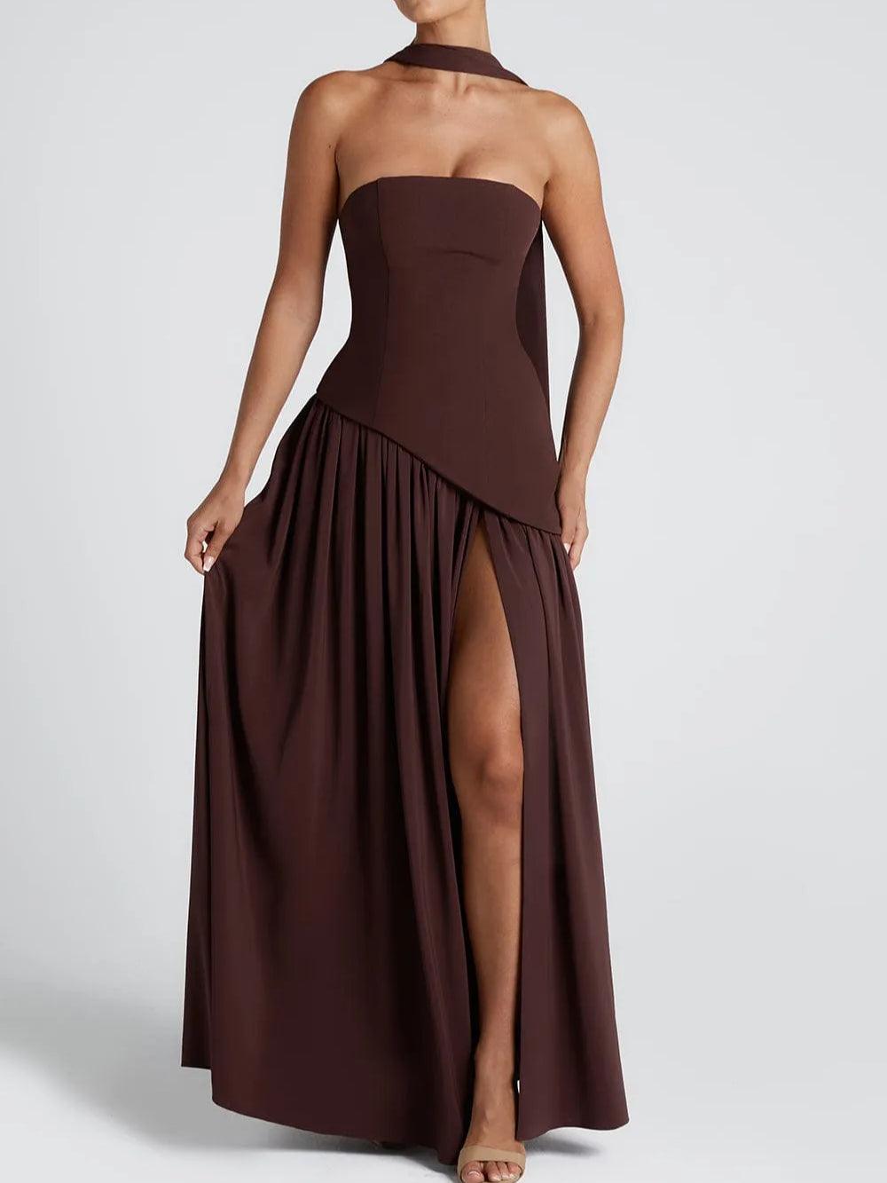 Serenya™ | Chic Strapless Slit Gown