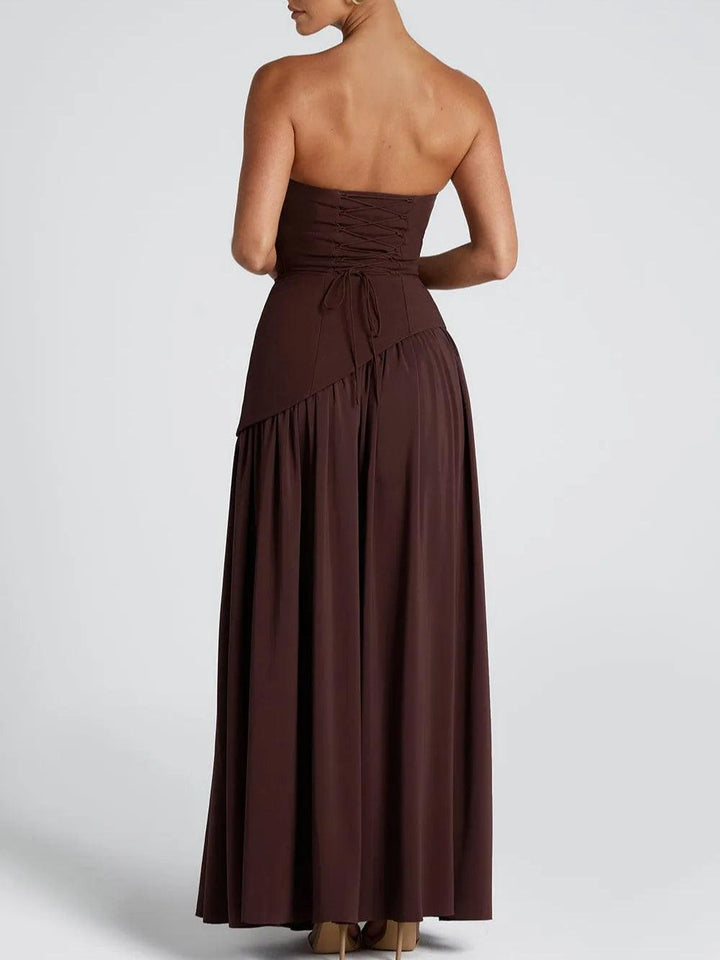 Serenya™ | Chic Strapless Slit Gown