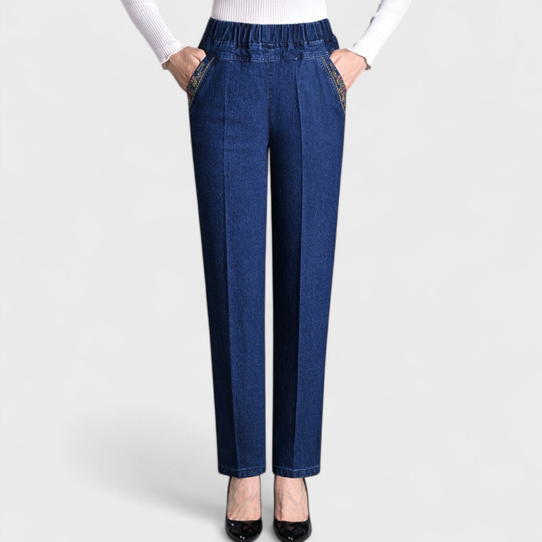 Melora™ | Women’s Jeans with Side Pockets and Elastic Waist