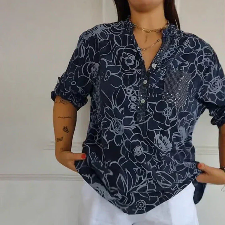Clara – Printed Button-Up Shirt