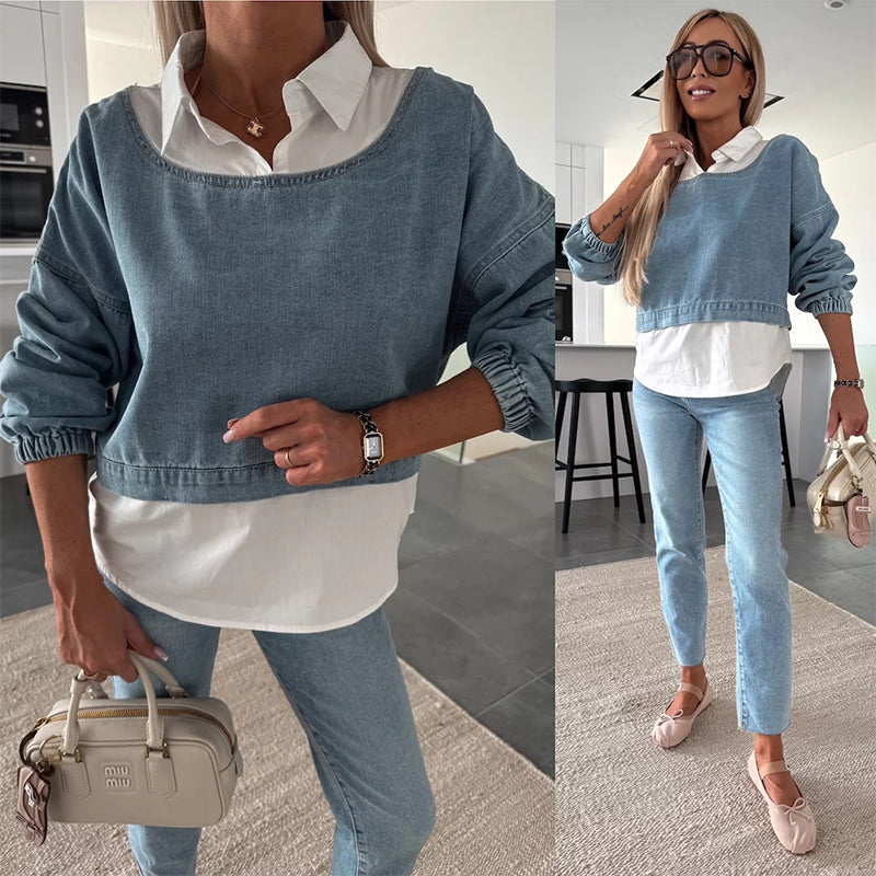 ORLYSSA™ | Casual Edge Denim Set