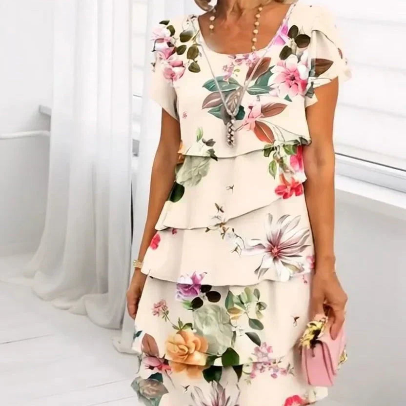 Aurenya™ | Pleated Bloom Dress
