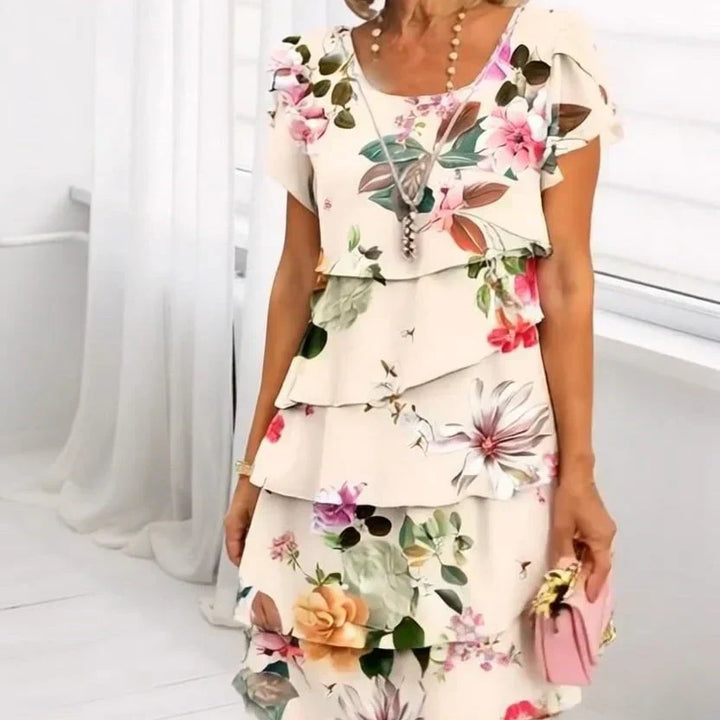 Aurenya™ | Pleated Bloom Dress