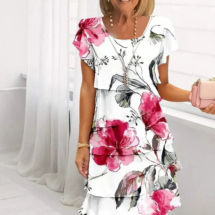 Aurenya™ | Pleated Bloom Dress