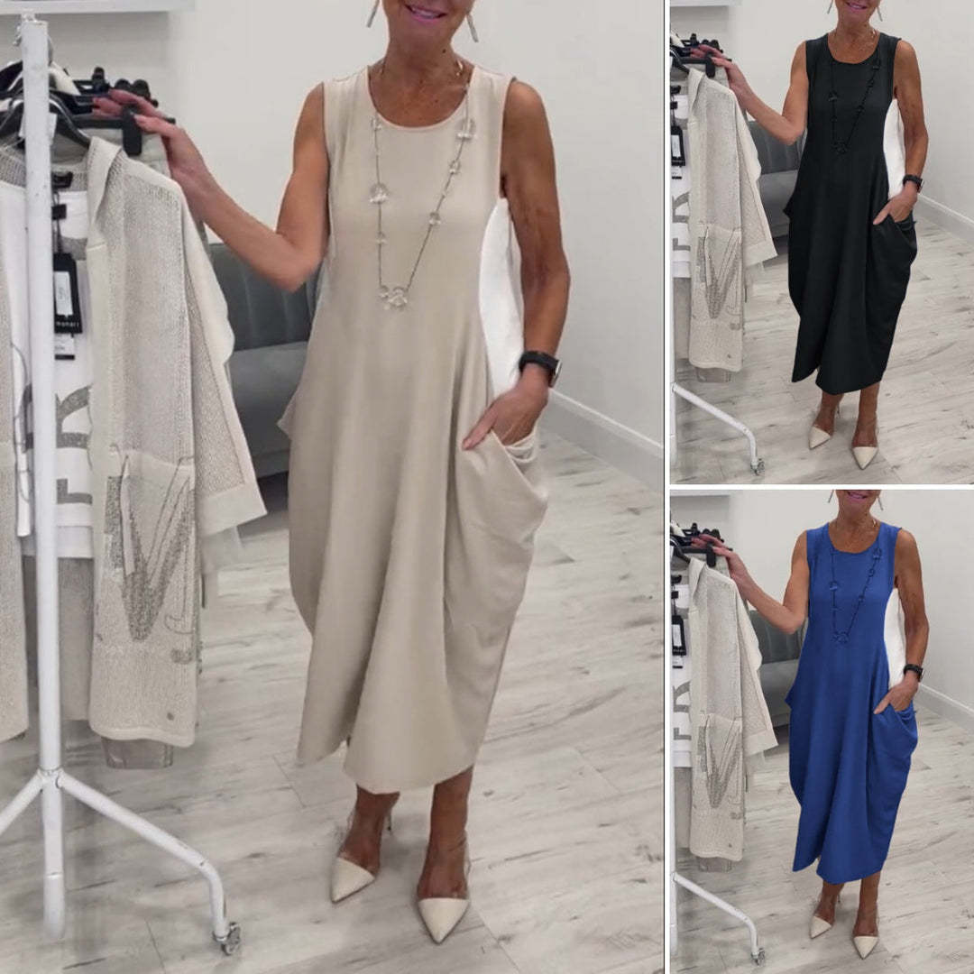 Noraya™ | Simple Sleeveless Dress with Pockets
