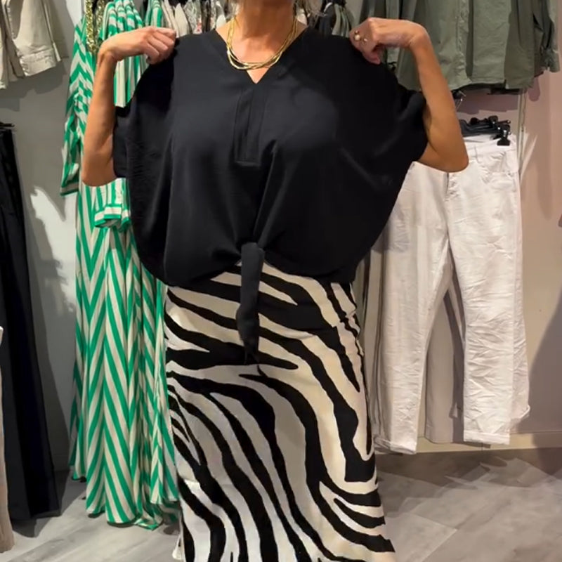 Women's Knot Blouse™ | Midi Skirt Set