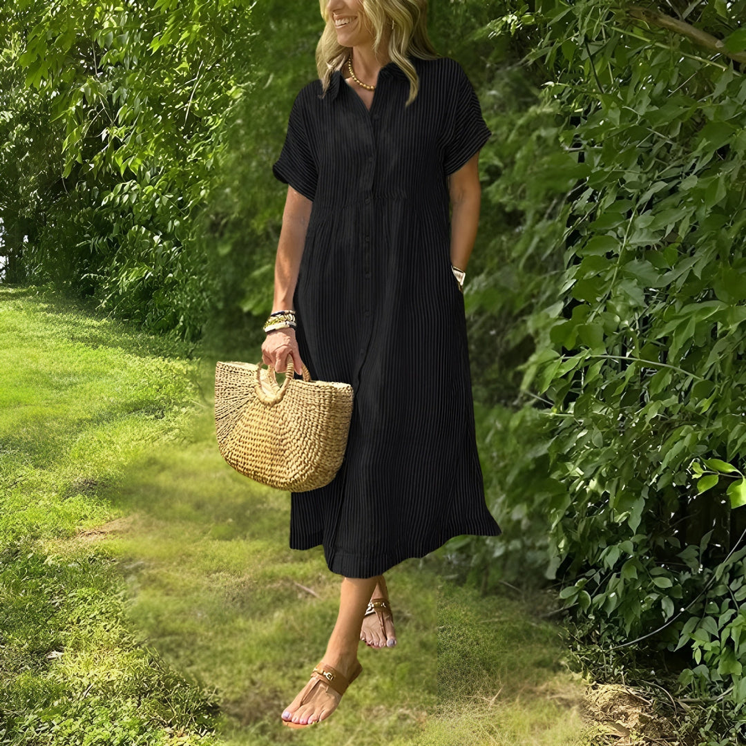 Fioria™ | Flattering Striped Shirtdress
